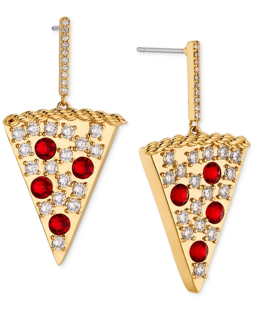 Ajoa by Nadri 18k Gold-Plated Pave & Color Crystal Pizza Slice Drop Earrings