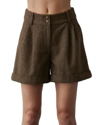 Women's Lexie Mini Hounds tooth Shorts