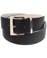 On 34th Women's Square-Buckle Faux-Leather Belt, Created for Macy's