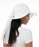 Bellissima Millinery Collection Women's Rhinestone Bow Panama Hat