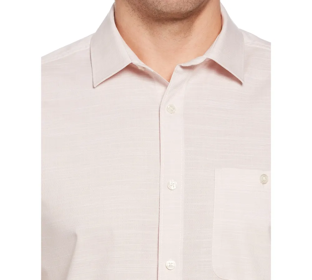 Perry Ellis Men's Dobby Short Sleeve Button-Front Pocket Shirt