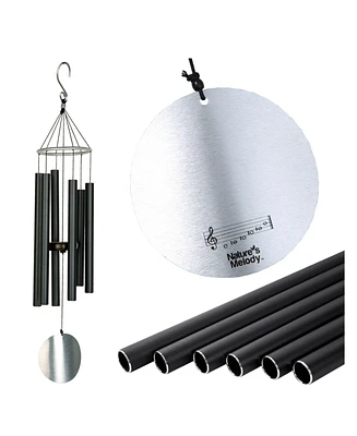 Nature's Melody Aureole Tunes Wind Chimes - 6-Tube Outdoor Windchime, B Pentatonic Scale 28 Inch