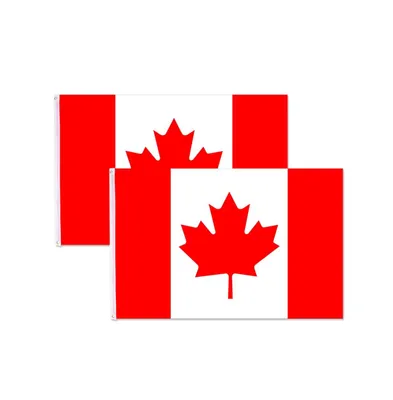 2pcs 3'x5' Ft Canada Flag Canadian Maple Leaf Banner Outdoor Indoor For Flagpole