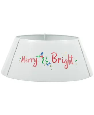 Homcom 26 Inch Christmas Tree Collar Ring, Stand Cover for Decor, White