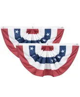 1.5x3 Ft Usa Pleated Fan Flag Half Fan Banner American Bunting Decoration 2 Pack