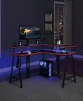 Office Star 36" Metal Disruptor L-Shape Gaming Desk