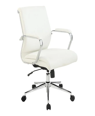 Office Star 41.25" Fabric, Chrome Mid Back Manager's Chair