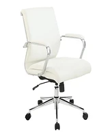 Office Star 41.25" Fabric, Chrome Mid Back Manager's Chair
