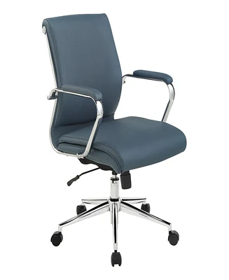 Office Star 41.25" Fabric, Chrome Mid Back Manager's Chair