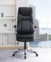 Office Star 49.5" Leather, Nylon Executive Bonded Leather Chair