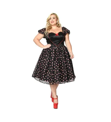 Plus Black Cupid's Lover Swing Dress