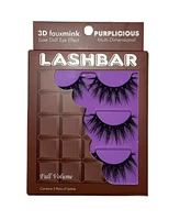 3-Pack Purplicious 3D Fauxmink Lash bar False Eyelashes