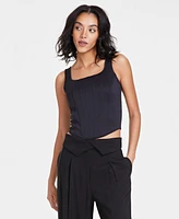 Bar Iii Women's Square-Neck Sleeveless Corset Top, Created for Macy's