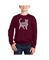 Cat - Big Boy's Word Art Crewneck Sweatshirt