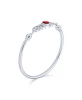 Bling Jewelry Couples Bff Infinity Irish Celtic Love Knot Bangle Bracelet For Women Red Cz Oval Sterling Silver 7 Inch