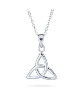 Bling Jewelry Small Celtic Love Knot Swirling Triquetra Trinity Viking Pendant Necklace For Women Sterling Silver