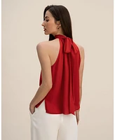 Lilysilk Women's Silk Georgette Halter Neck Top