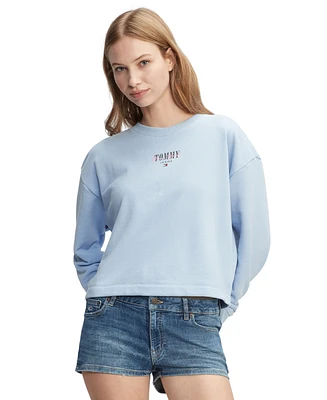 Tommy Jeans Women's Relaxed-Fit Essential Logo Crewneck Sweater