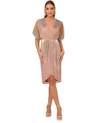 Adrianna by Papell Women's Beaded Dolman-Sleeve Dress