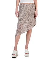 Hippie Rose Juniors' Printed Asymmetric Midi Skirt