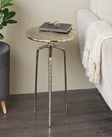 Rosemary Lane 15" x 15" x 22" Aluminum Geometric Slim Textured Accent Table
