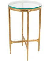 Rosemary Lane 18" x 18" x 23" Aluminum Textured Glass Tabletop Accent Table