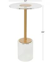 Rosemary Lane 16" x 16" x 23" Acrylic Elevated Base and Gold-Tone Stand Accent Table