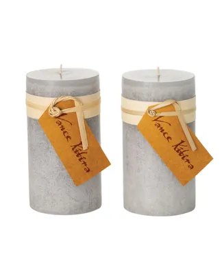 Vance Kitira 6" Timber Pillar Candles, Set of 2