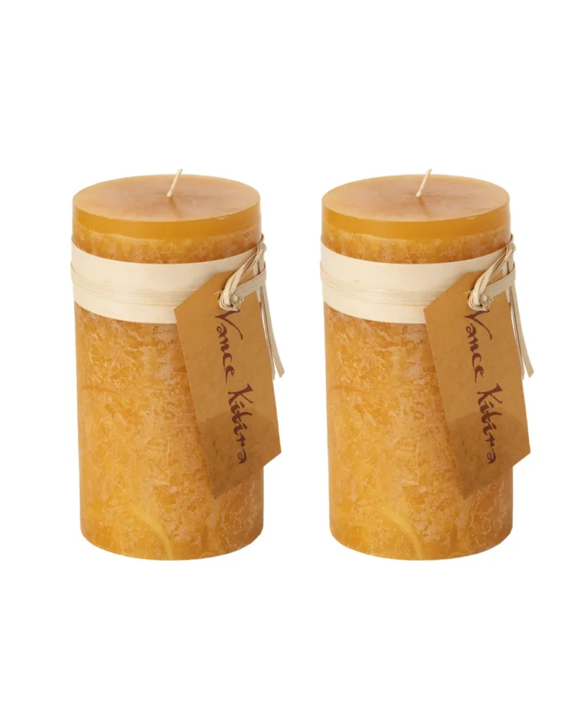 Vance Kitira 6" Timber Pillar Candles, Set of 2