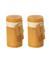 Vance Kitira 6" Timber Pillar Candles, Set of 2