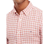 Tommy Hilfiger Men's Slim-Fit Gingham Check Button-Down Linen Shirt