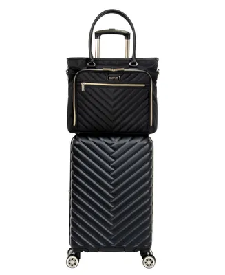 Kenneth Cole Reaction Madison Square Hardside Chevron Expandable Luggage, 2-Piece 20" Carry-On and Tote