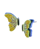 Betsey Johnson Faux Stone Butterfly Wing Stud Earrings
