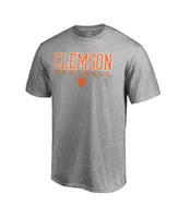 Men's Fanatics Heathered Gray Clemson Tigers True Sport Football T-shirt