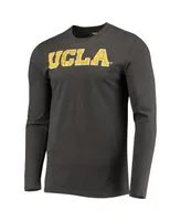 Men's Concepts Sport Light Blue, Heathered Charcoal Distressed Ucla Bruins Meter Long Sleeve T-shirt and Pants Sleep Set