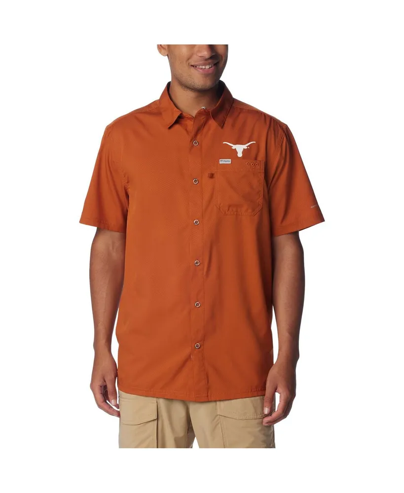Men's Columbia Texas Orange Longhorns Slack Tide Omni-Shade Button-Up Camp Shirt