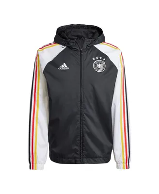 Men's adidas Black Germany National Team Dna Raglan Full-Zip Windbreaker Jacket