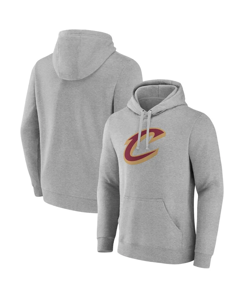 Men's Fanatics Heather Gray Cleveland Cavaliers Primary Logo Pullover Hoodie