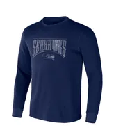 Men's Nfl x Darius Rucker Collection by Fanatics College Navy Distressed Seattle Seahawks Long Sleeve Thermal T-shirt