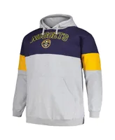 Men's Fanatics Navy, Gold Denver Nuggets Big and Tall Pullover Hoodie
