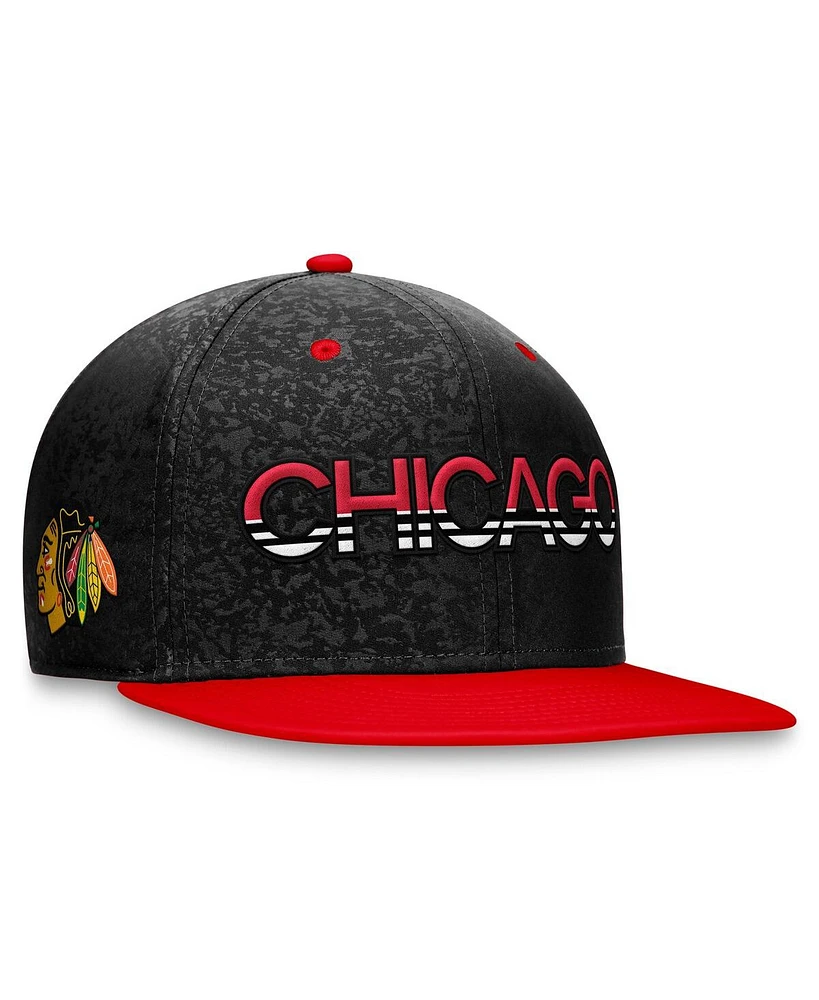 Men's Fanatics Black, Red Chicago Blackhawks Authentic Pro Rink Two-Tone Snapback Hat