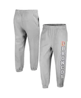 Women's '47 Brand Gray Distressed Denver Broncos Double Pro Harper Jogger Sweatpants