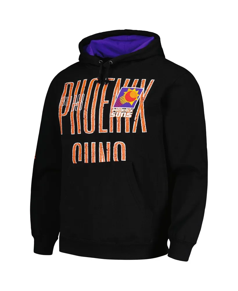 Men's Mitchell & Ness Black Distressed Phoenix Suns Hardwood Classics Og 2.0 Pullover Hoodie