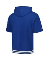 Men's Mitchell & Ness Royal Indianapolis Colts Pre-Game Short Sleeve Pullover Hoodie