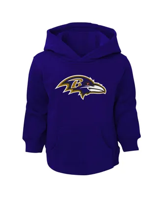 Toddler Boys and Girls Purple Baltimore Ravens Logo Pullover Hoodie