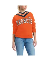 Women's Tommy Hilfiger Orange Denver Broncos Heidi V-Neck Pullover Sweatshirt