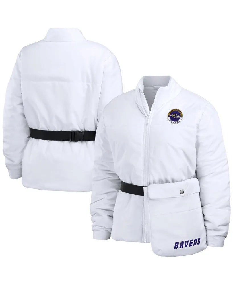 Women's Wear by Erin Andrews White Baltimore Ravens Packaway Full-Zip Puffer Jacket