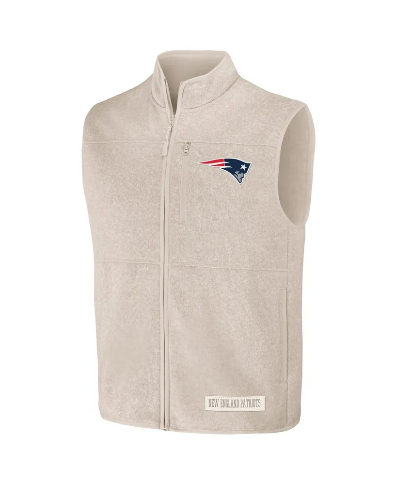 Men's Nfl x Darius Rucker Collection by Fanatics Oatmeal New England Patriots Full-Zip Sweater Vest