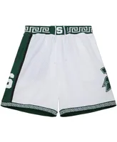 Men's Mitchell & Ness White Michigan State Spartans 125th Basketball Anniversary 1999 Throwback Shorts