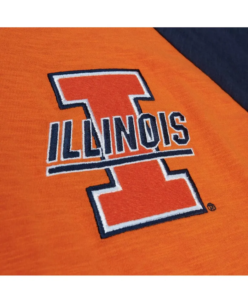 Men's Mitchell & Ness Orange Illinois Fighting Illini Legendary Slub Raglan Long Sleeve T-shirt